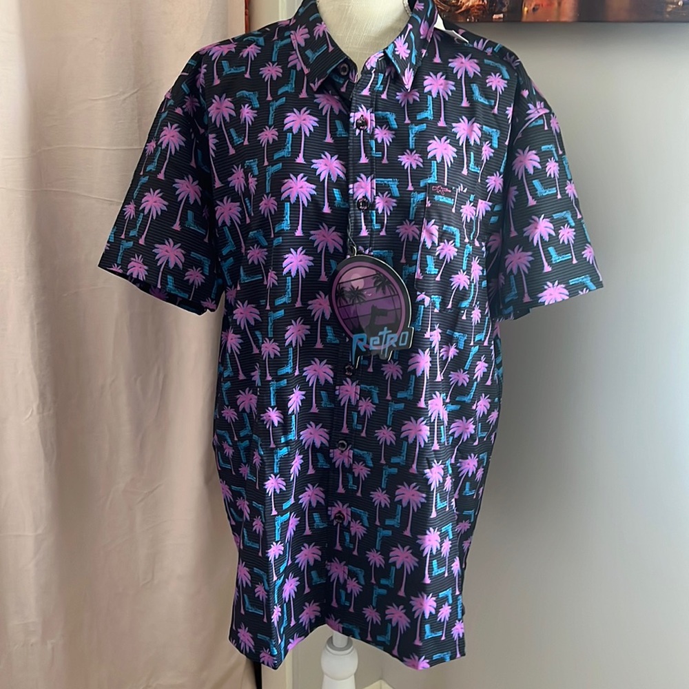 Retro rifle button down shirt NWT